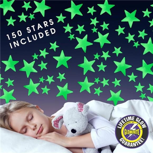 Wonder Stars Super Kit, Glow In The Dark Ceiling Stars. 150 Pieces In 4 Sizes - Picture 2 of 7